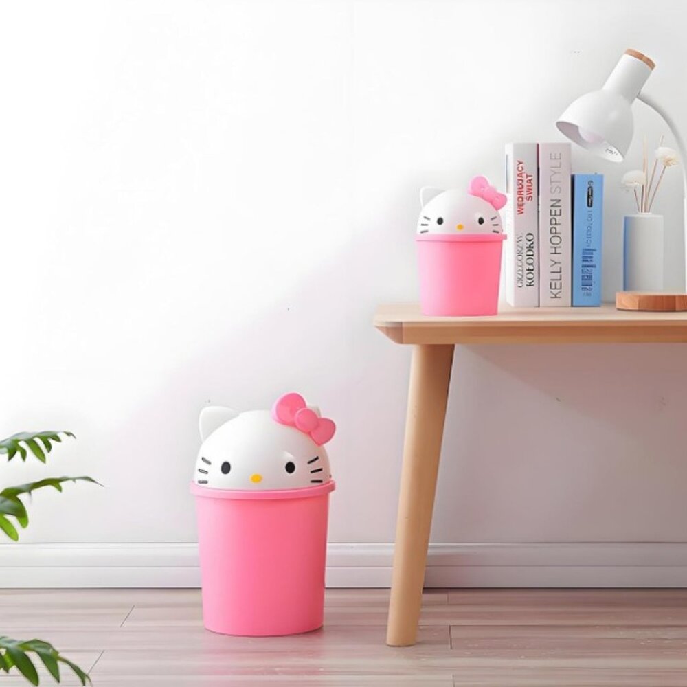 Hello Kitty Pink Trash Can Large Size with Detachable Lid 13" - Picture 7 of 7